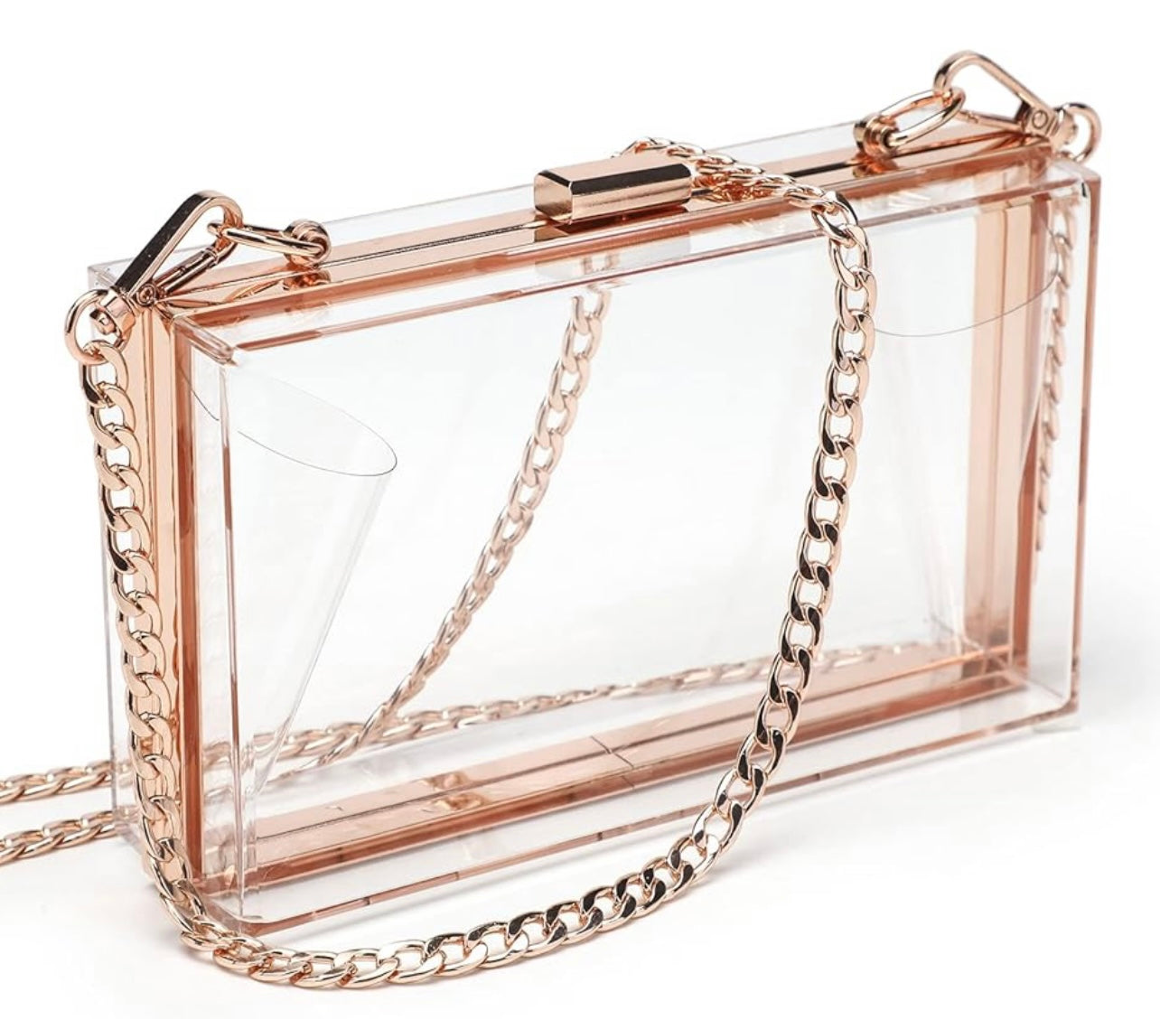 Rose gold clear purse discount
