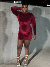 Load image into Gallery viewer, Velvet Stripe Dress
